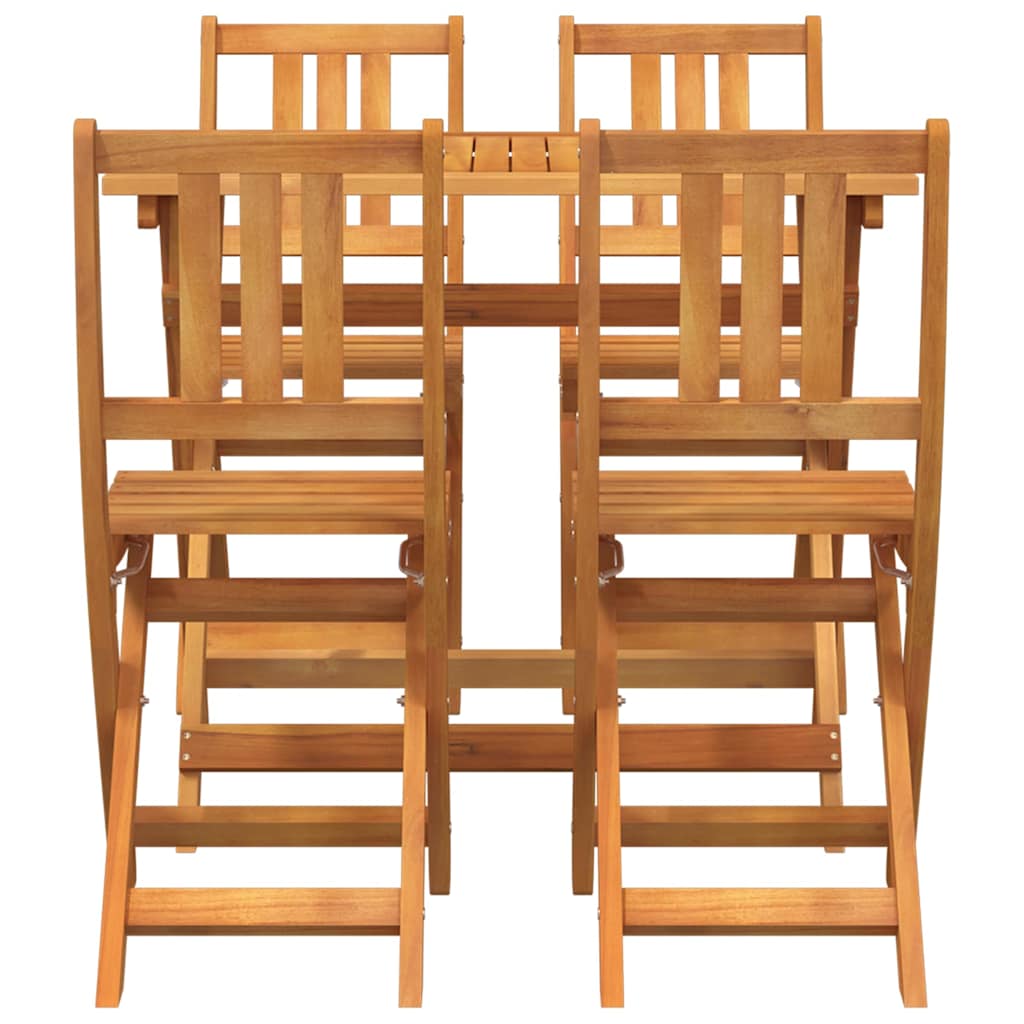 Trädgårds Bistro Set 5 Pcs Brun Massivt Akaciaträ