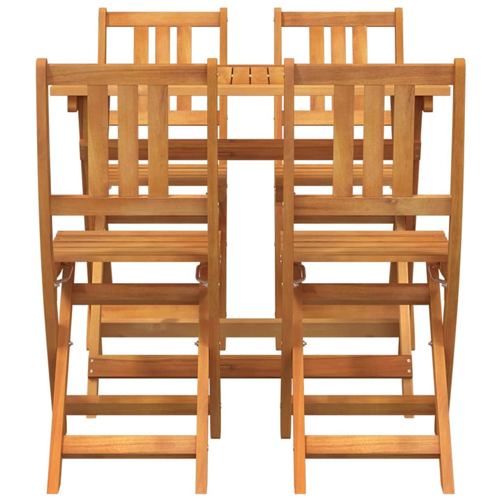 Trädgårds Bistro Set 5 Pcs Brun Massivt Akaciaträ