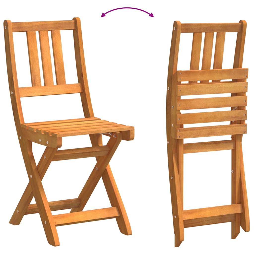 Trädgårds Bistro Set 5 Pcs Brun Massivt Akaciaträ