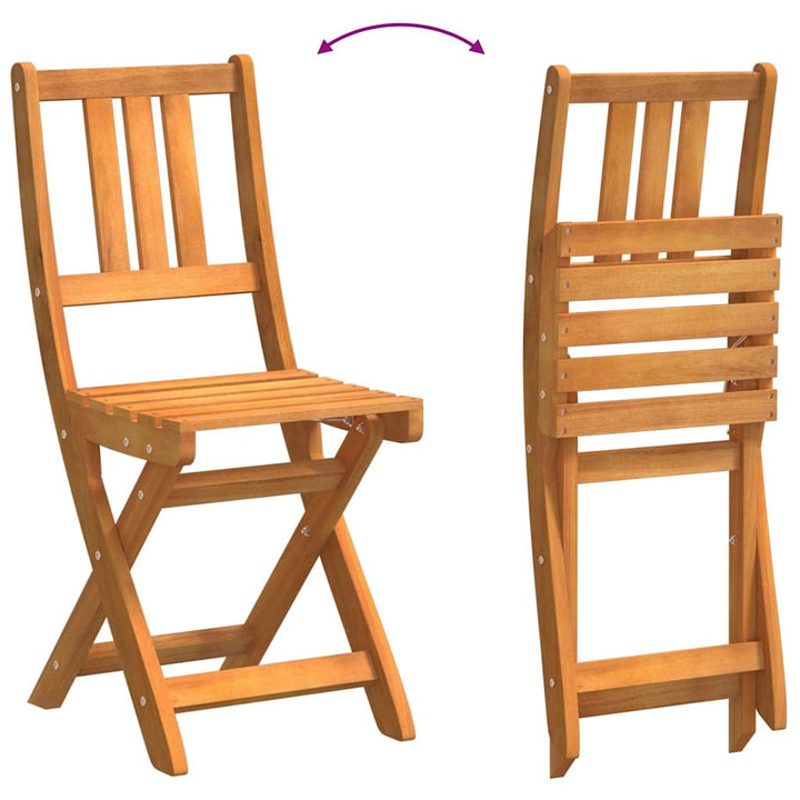 Trädgårds Bistro Set 5 Pcs Brun Massivt Akaciaträ