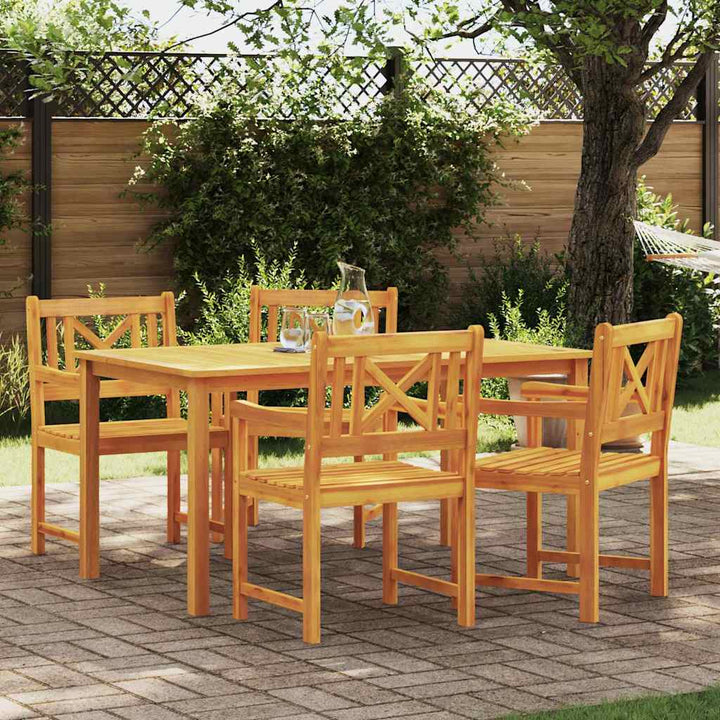 Utomhusbänk 4 Pcs Naturlig 56 X 55,5 X 90 Cm Massivt Akaciaträ