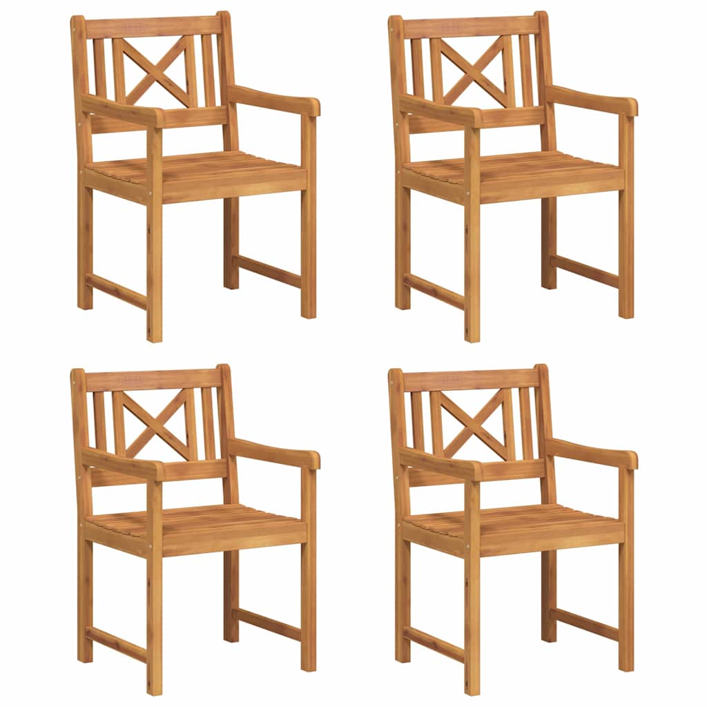 Utomhusbänk 4 Pcs Naturlig 56 X 55,5 X 90 Cm Massivt Akaciaträ
