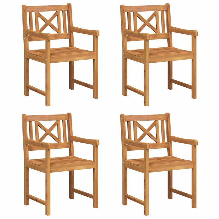 Utomhusbänk 4 Pcs Naturlig 56 X 55,5 X 90 Cm Massivt Akaciaträ