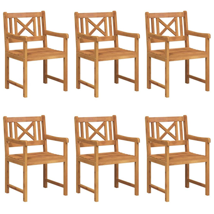 Utomhusbänk 6 Pcs Naturlig 56 X 55,5 X 90 Cm Massivt Akaciaträ