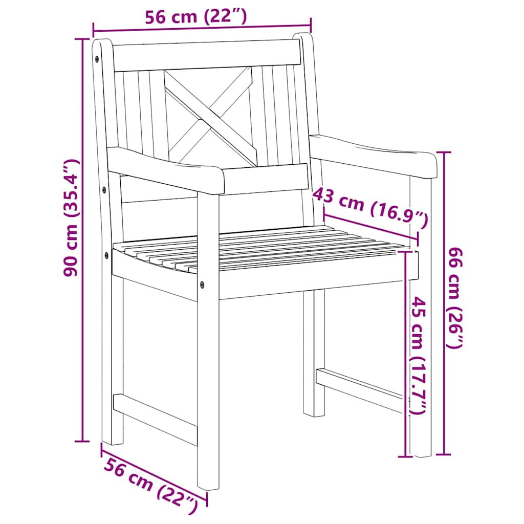 Utomhusbänk 8 Pcs Naturlig 56 X 55,5 X 90 Cm Massivt Akaciaträ