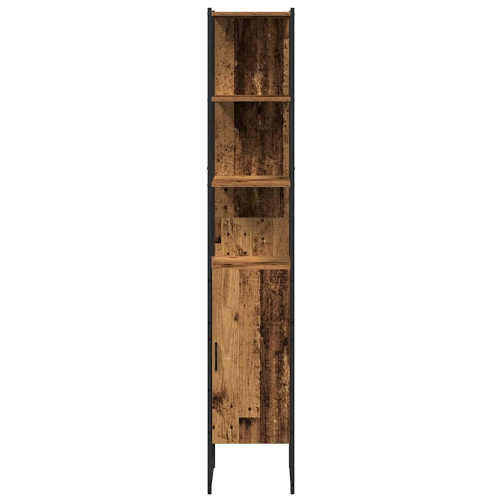 Badrumsmöbelset 4 Pcs Brun 33 X 33 X 185.5 Cm Konstruerat Trä