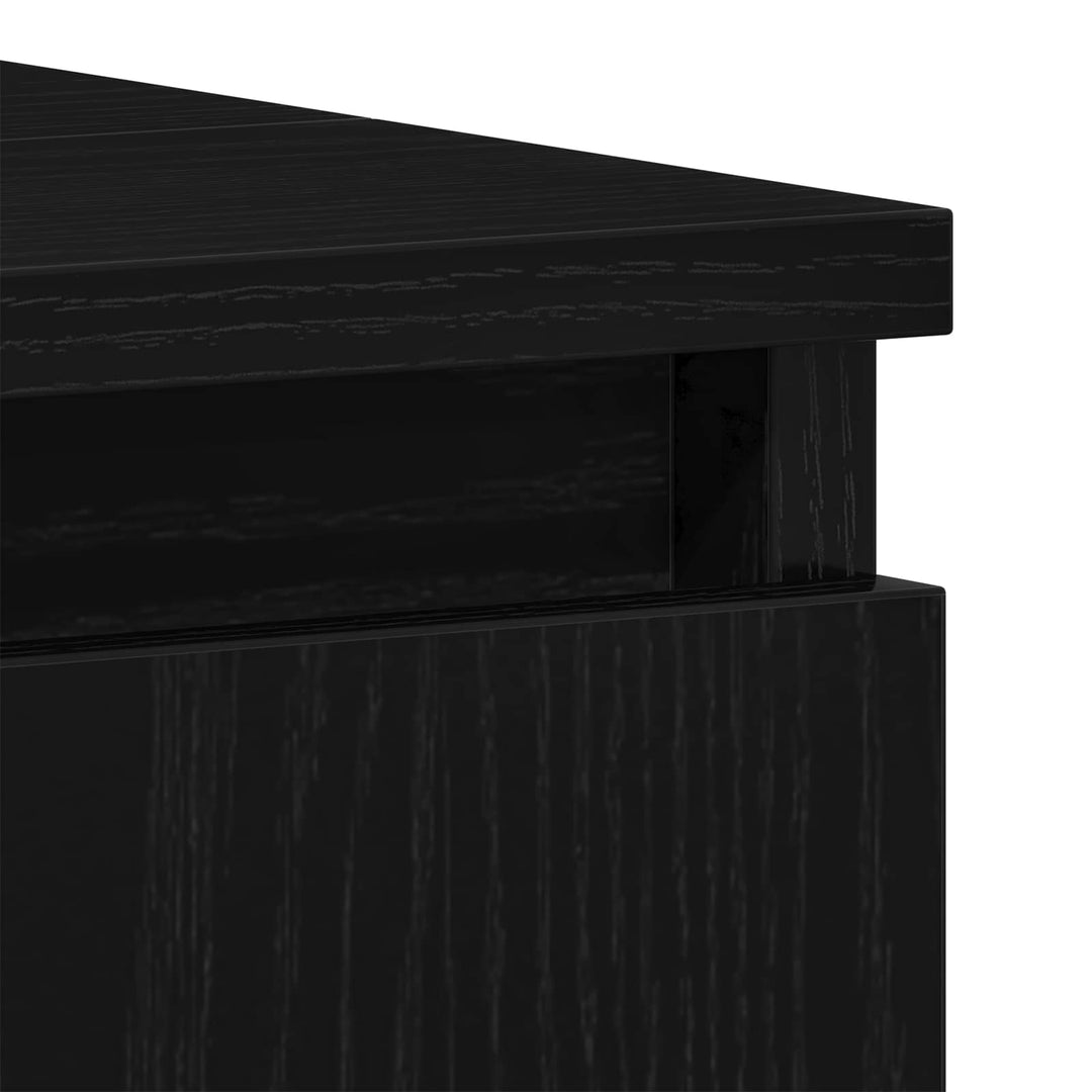 Badrumsmöbelset 3 Pcs Svart Ek Konstruktions Trä Och Metall