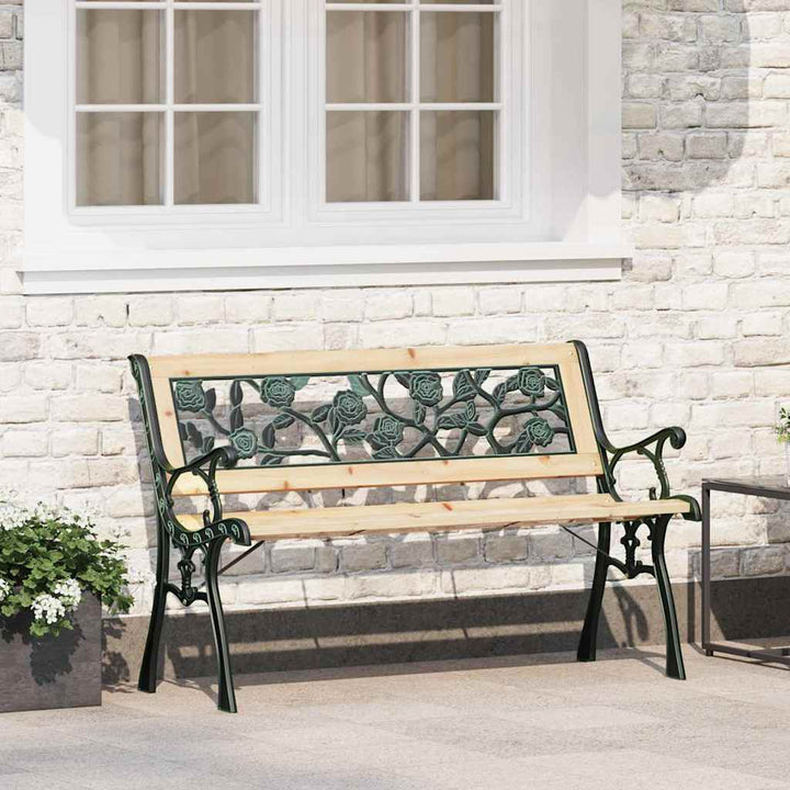 Trädgårdsbänk Med Kudde Brun 116 X 54 X 73 Cm Trä
