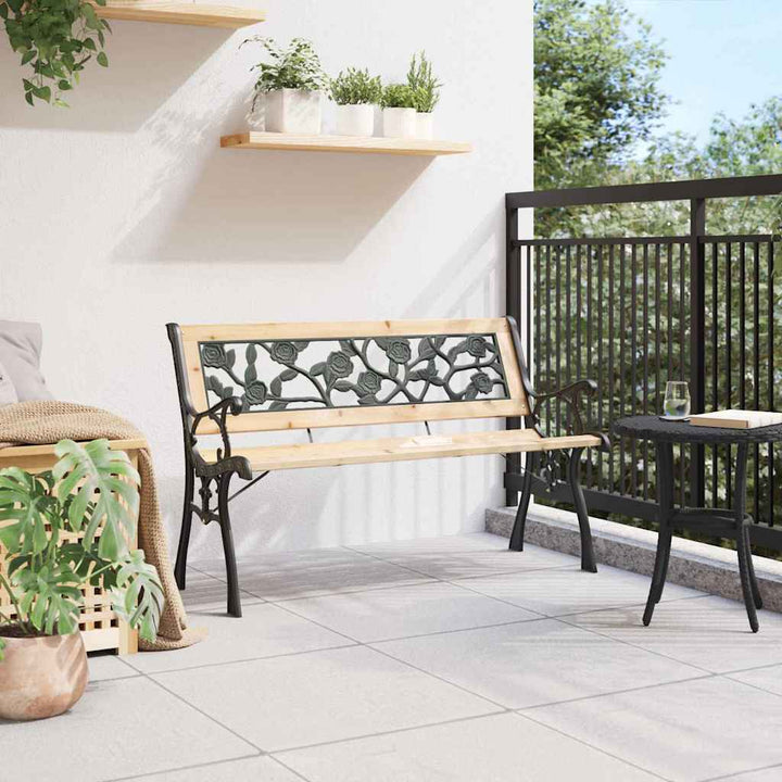 Trädgårdsbänk Med Kudde Brun 116 X 54 X 73 Cm Trä