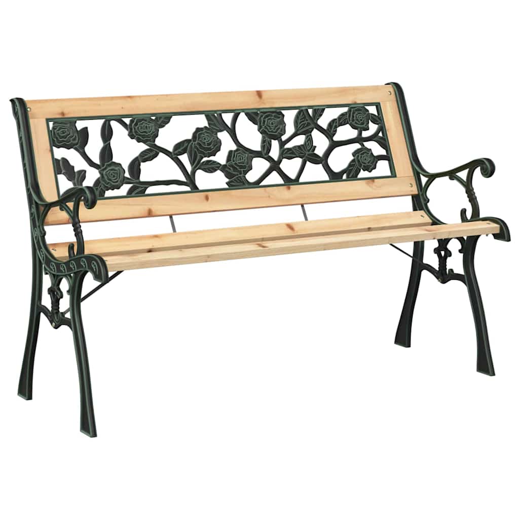 Trädgårdsbänk Med Kudde Brun 116 X 54 X 73 Cm Trä