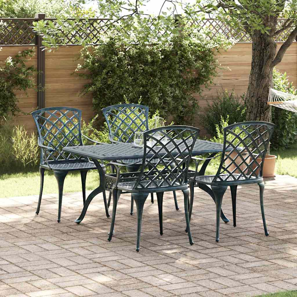 Trädgård Stol 4 Pcs Grön 61 X 60,5 X 93Cm Aluminium