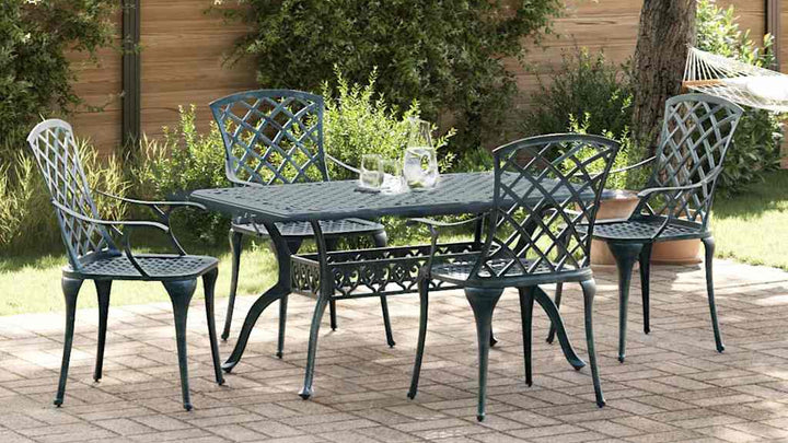 Trädgård Stol 4 Pcs Grön 61 X 60,5 X 93Cm Aluminium
