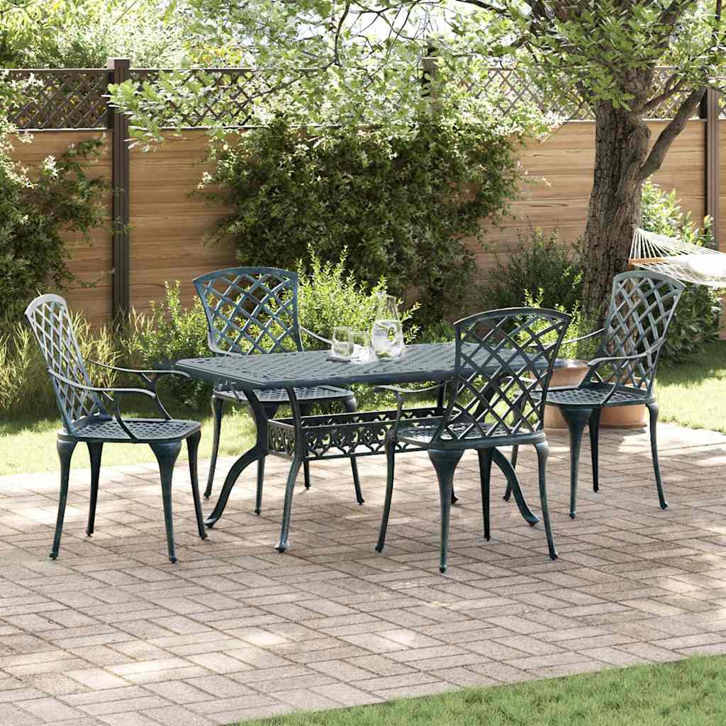Trädgård Stol 4 Pcs Grön 61 X 60,5 X 93Cm Aluminium