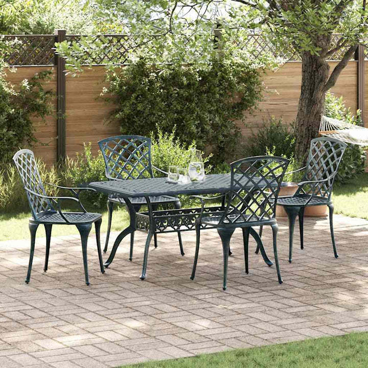 Trädgård Stol 4 Pcs Grön 61 X 60,5 X 93Cm Aluminium