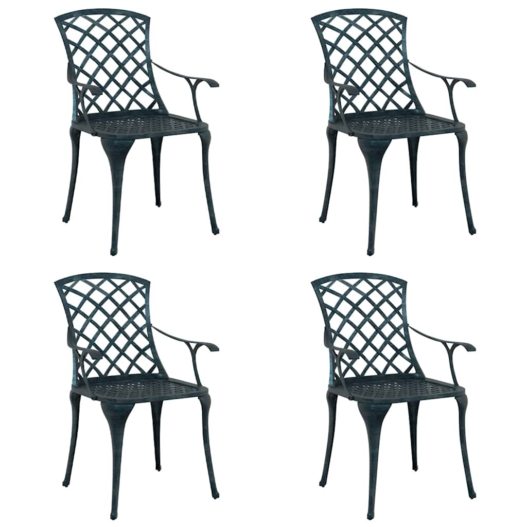 Trädgård Stol 4 Pcs Grön 61 X 60,5 X 93Cm Aluminium