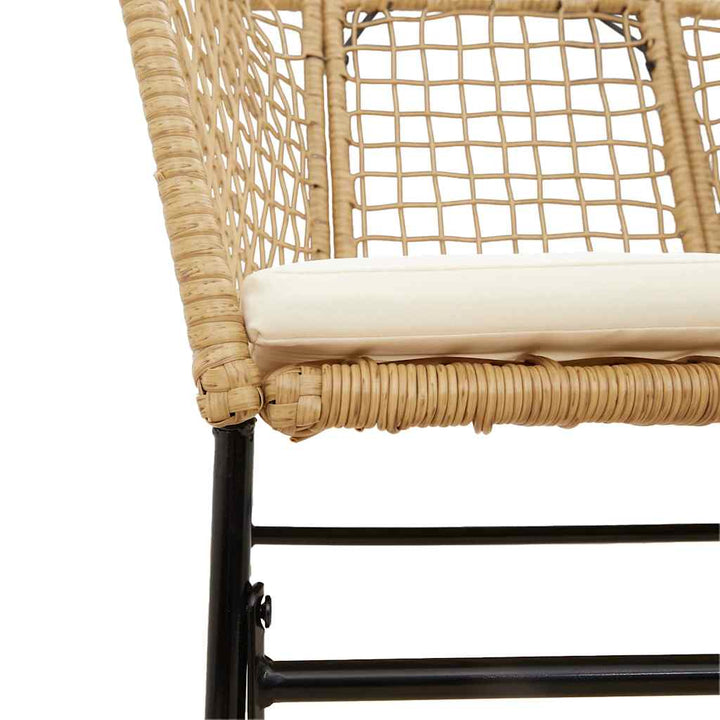 Matgrupp För Trädgård Med Dynor 5 Delar Brun Polyrotting Glas