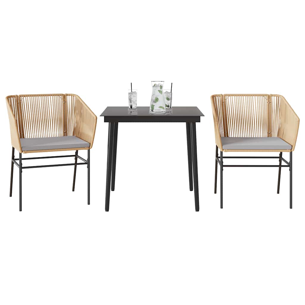 Matgrupp För Trädgård Med Dynor 3 Delar Konstrotting&amp;Glas