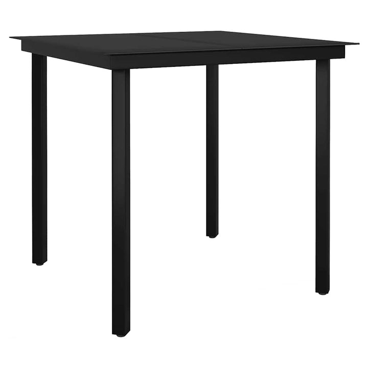 Matgrupp För Trädgård Med Dynor 3 Delar Svart Konstrotting&amp;Glas