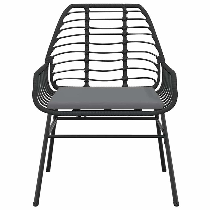 Matgrupp För Trädgård Med Dynor 3 Delar Svart Konstrotting&amp;Glas