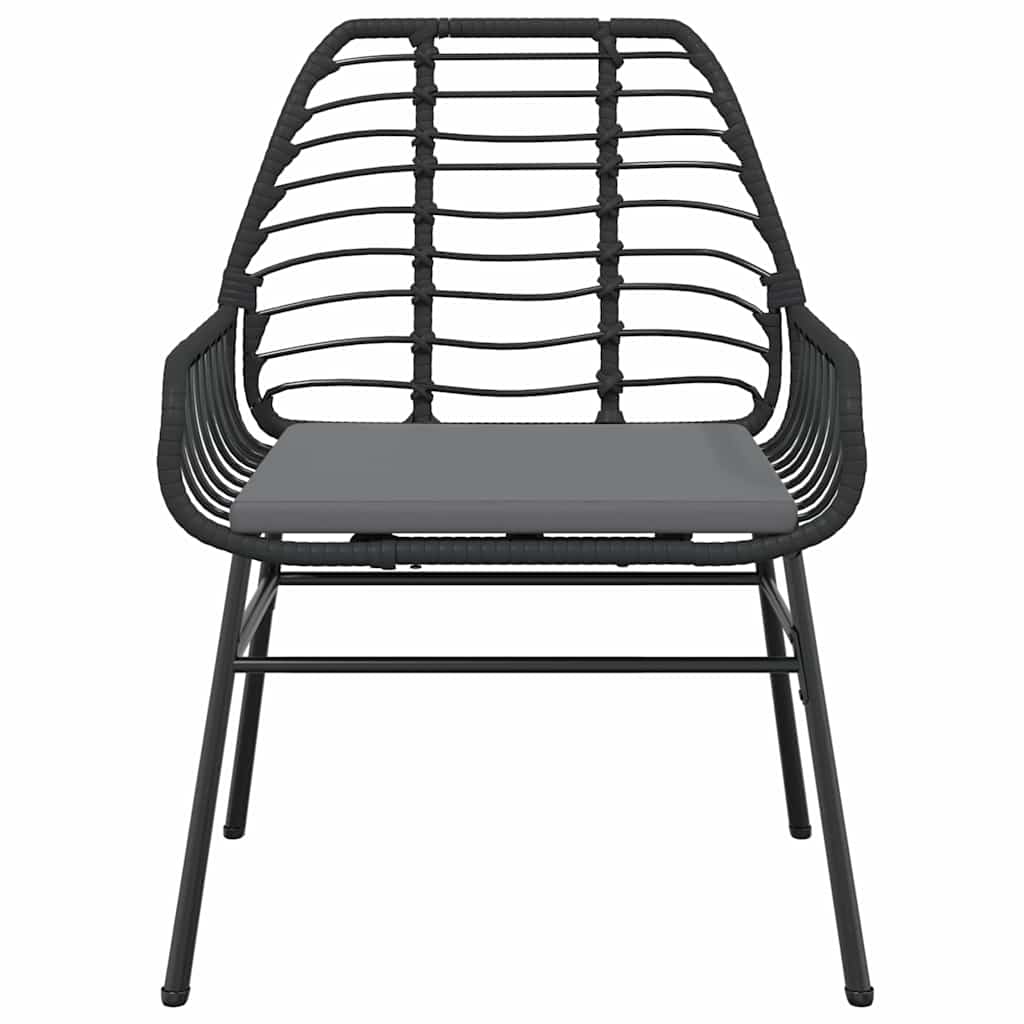 Matgrupp För Trädgård Med Dynor 3 Delar Svart Konstrotting&amp;Glas
