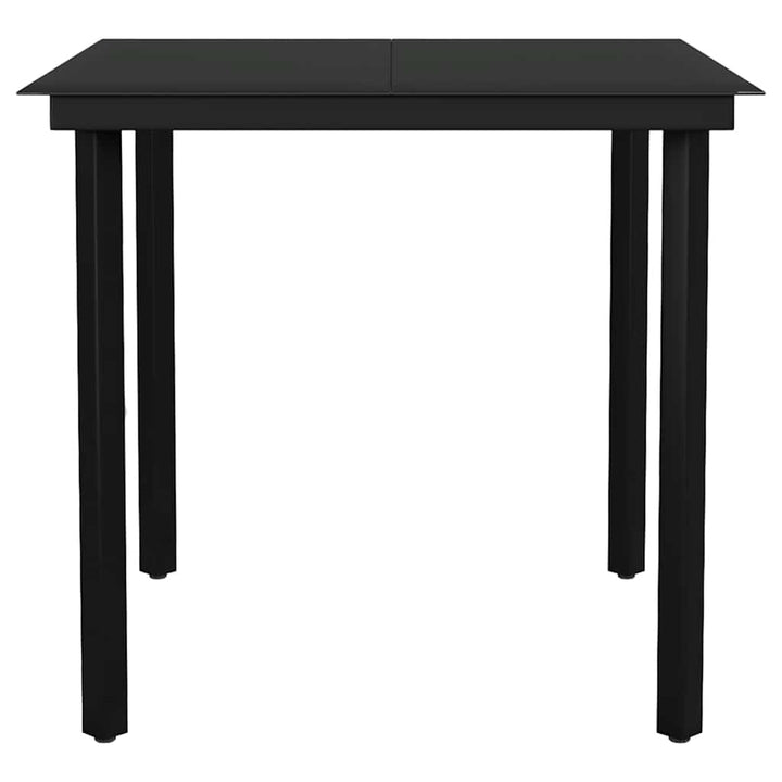 Matgrupp För Trädgård Med Dynor 3 Delar Svart Konstrotting&amp;Glas
