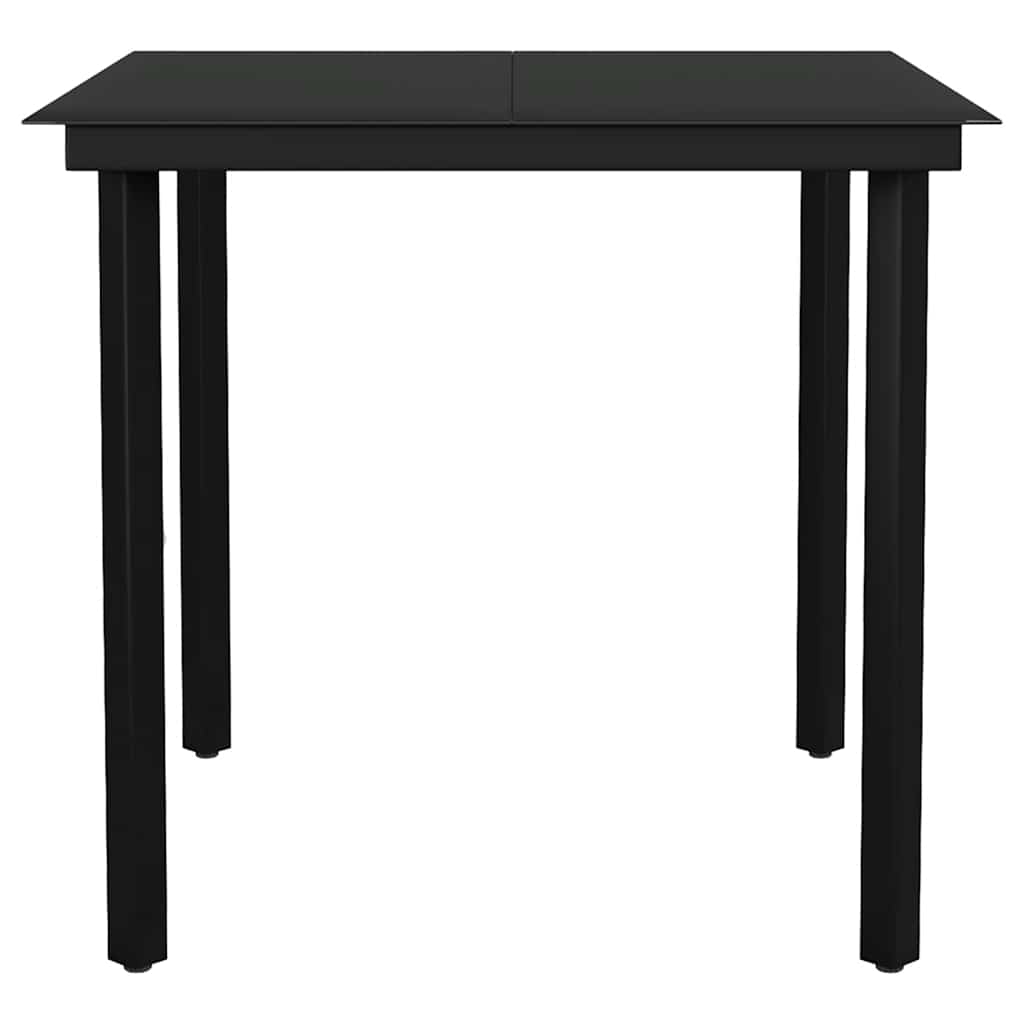 Matgrupp För Trädgård Med Dynor 3 Delar Svart Konstrotting&amp;Glas