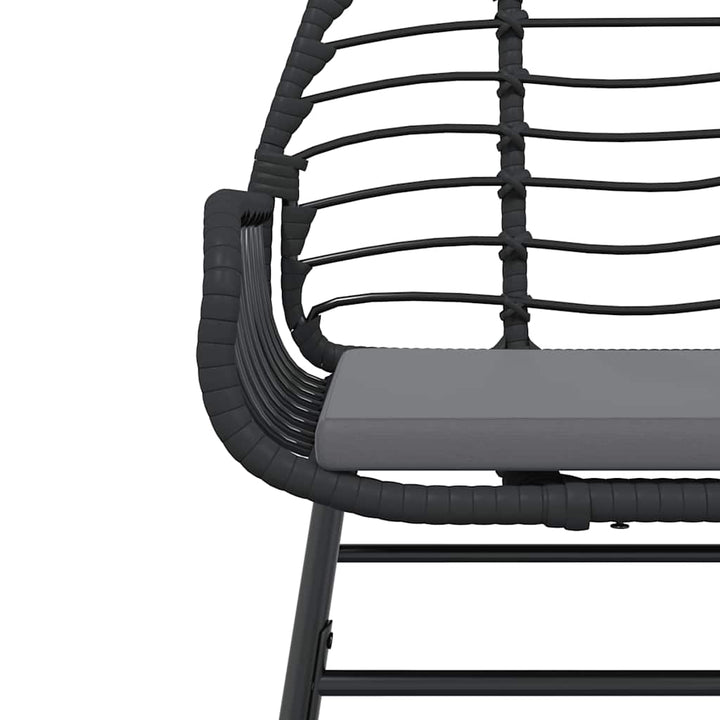 Matgrupp För Trädgård Med Dynor 3 Delar Svart Konstrotting&amp;Glas