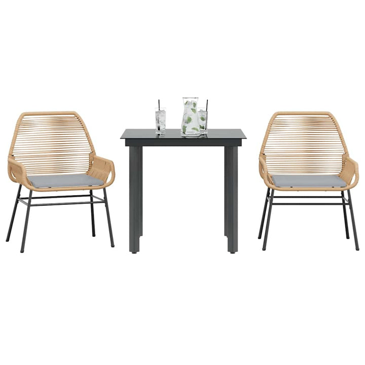 Matgrupp För Trädgård Med Dynor 3 Delar Konstrotting&amp;Glas