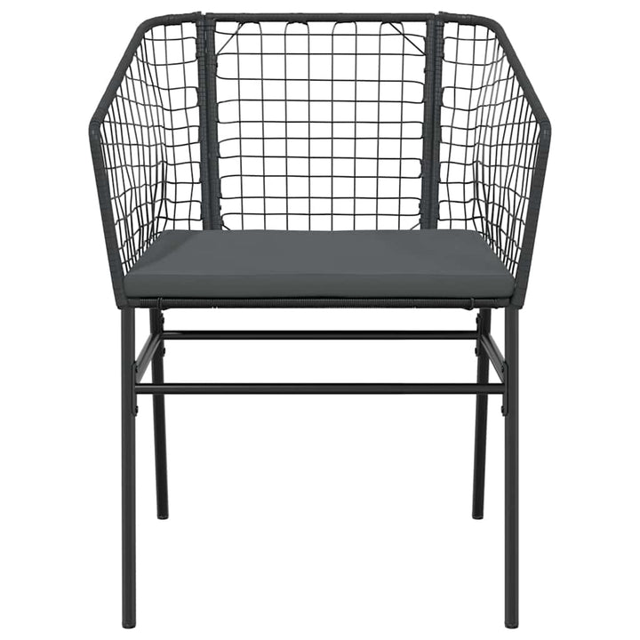 Matgrupp För Trädgård Med Dynor 3 Delar Svart Konstrotting&amp;Glas