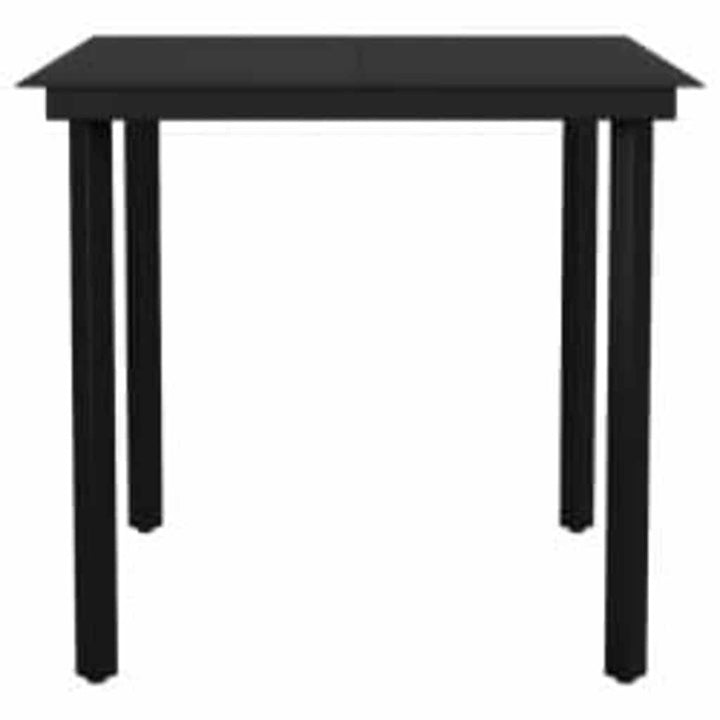 Matgrupp För Trädgård Med Dynor 3 Delar Svart Konstrotting&amp;Glas
