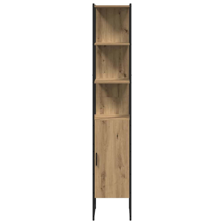 Badrumsmöbelset Med Hylla Med Dörr 3 Pcs Brun Konstruerat Trä