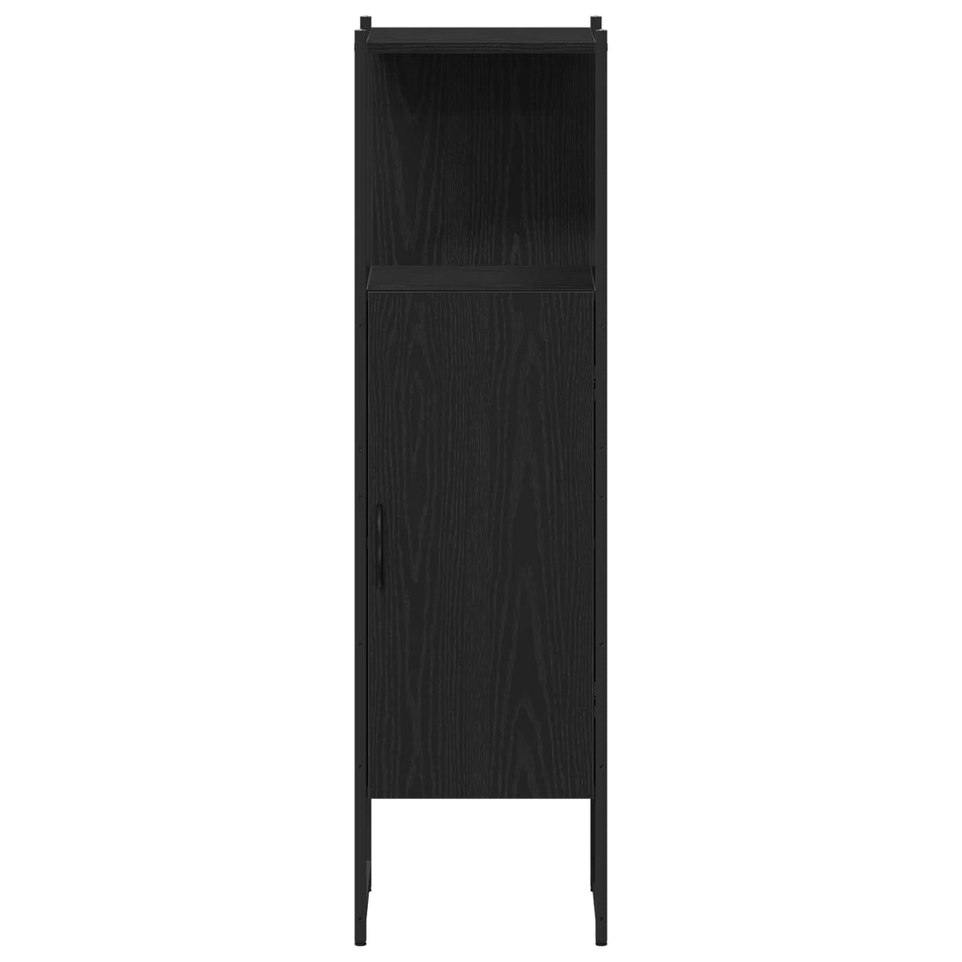 Badrumsmöbelset Med Hylla Med Dörr 4 Pcs Svart Konstruerat Trä