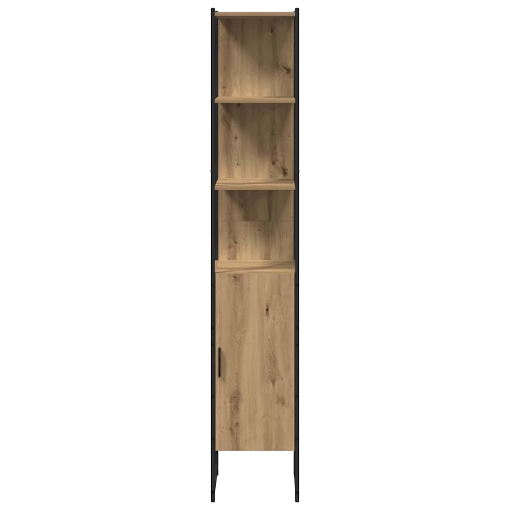 Badrumsmöbelset Med Hylla Med Dörr 4 Pcs Brun Konstruerat Trä