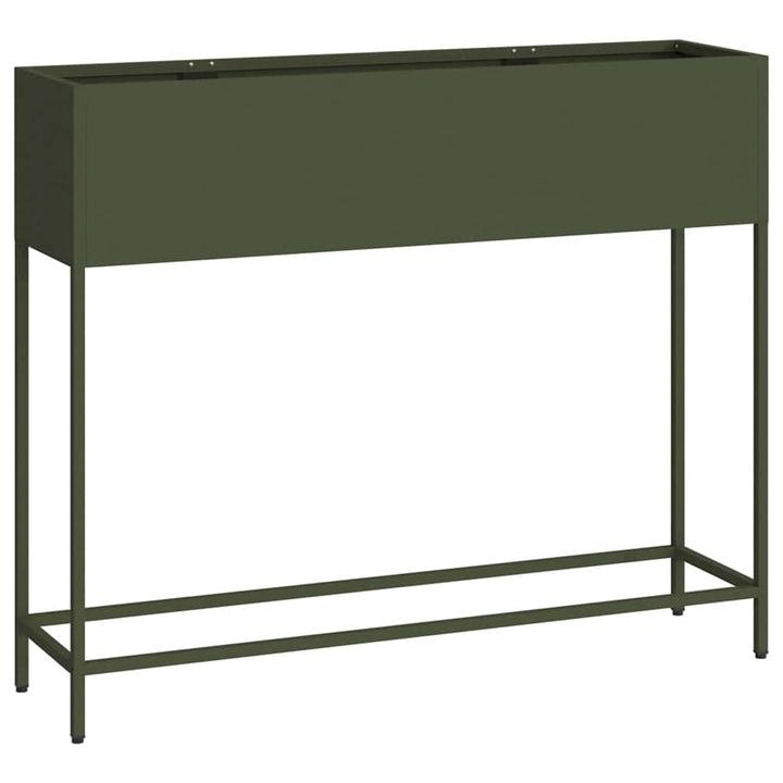 Höjdträdgårdsplanterare Olivgrön 100 X 26 X 82 Cm Stål