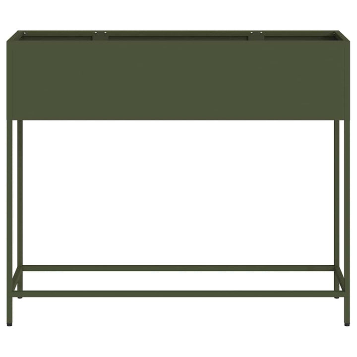 Höjdträdgårdsplanterare Olivgrön 100 X 26 X 82 Cm Stål