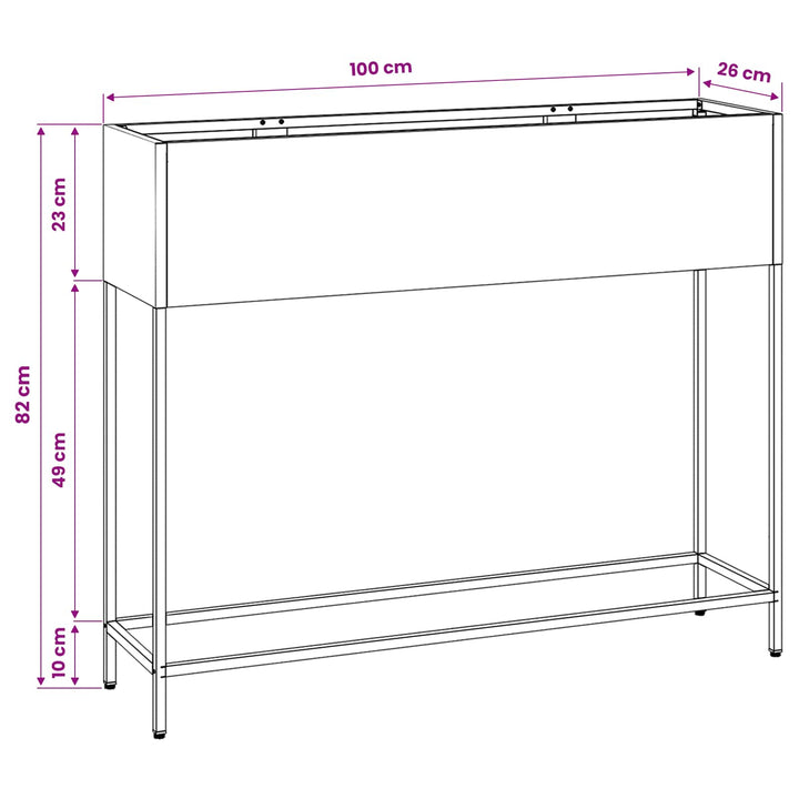 Höjdträdgårdsplanterare Olivgrön 100 X 26 X 82 Cm Stål