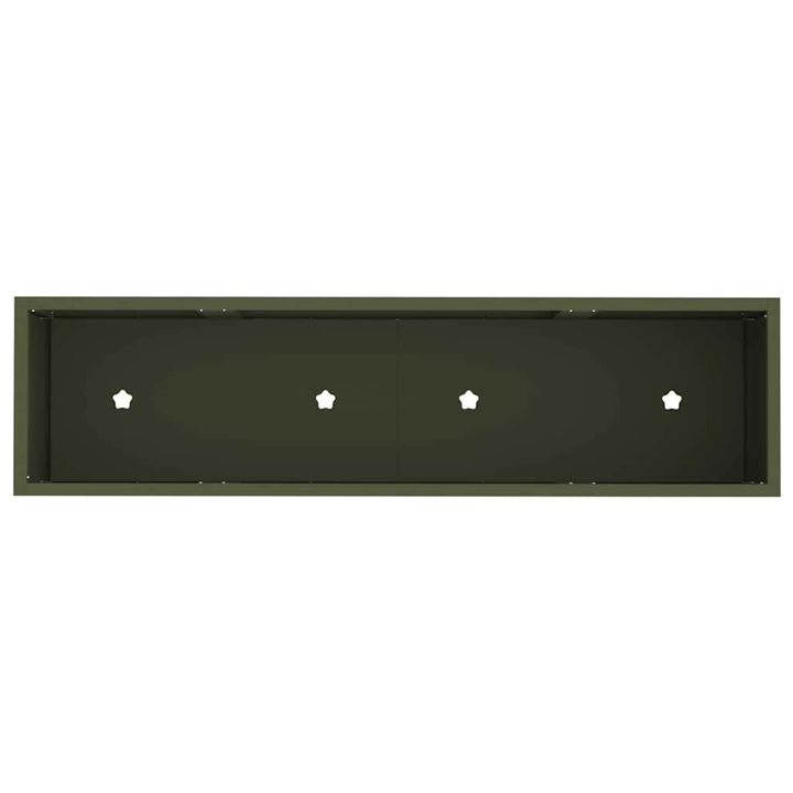 Höjdträdgårdsplanterare Olivgrön 100 X 26 X 82 Cm Stål