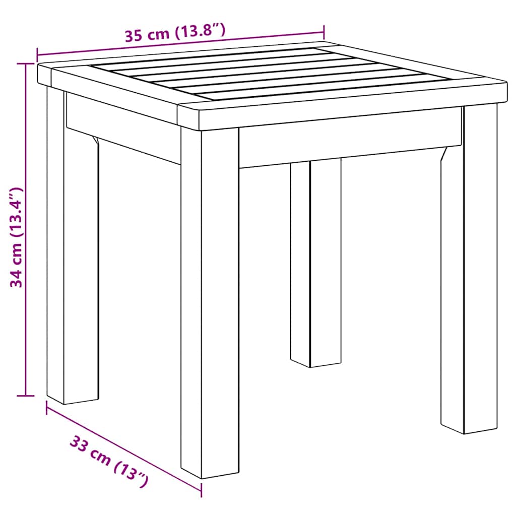 Sidobord Olivenatur 35 X 35 X 34 Cm Massivt Akaciaträ