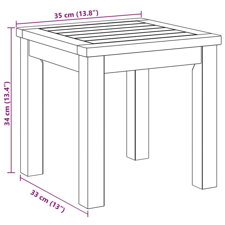 Sidobord Olivenatur 35 X 35 X 34 Cm Massivt Akaciaträ