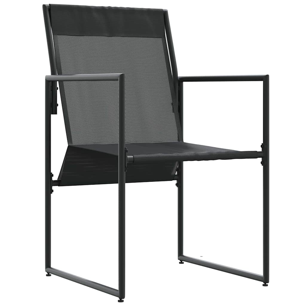 Stol Med Kudde 4 Pcs Svart Och Anthracit Textilene