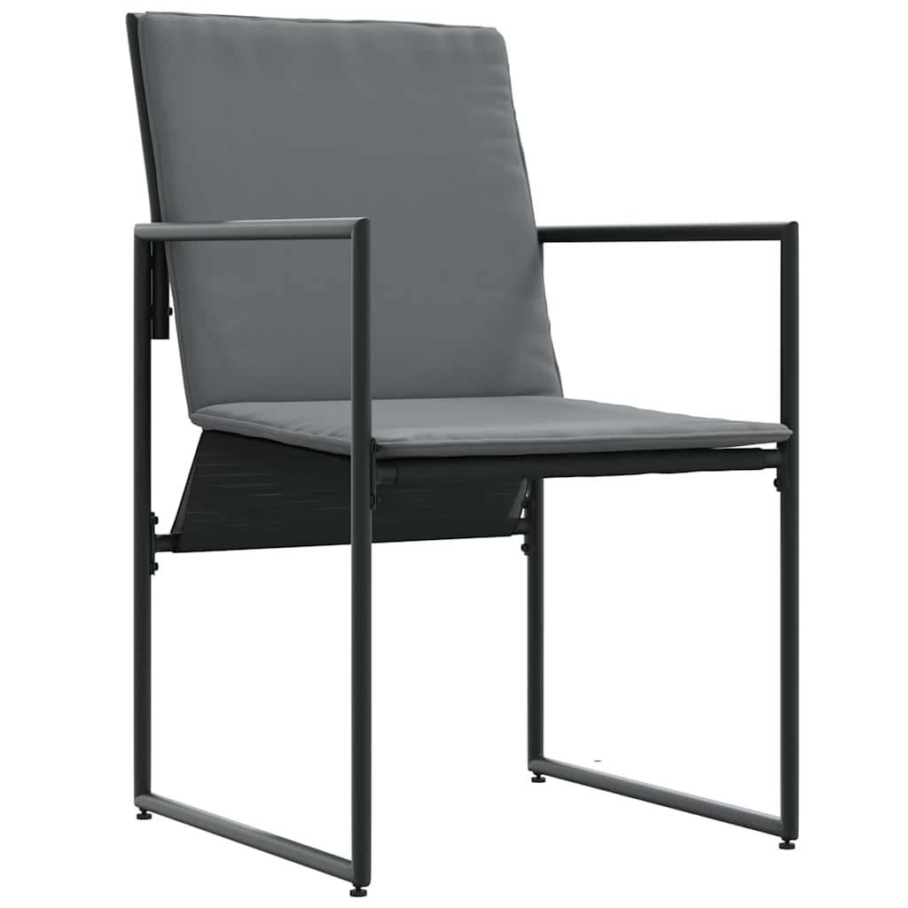 Stol Med Kudde 4 Pcs Svart Och Anthracit Textilene
