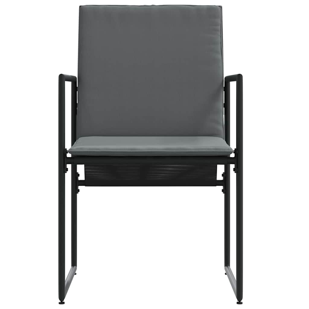 Stol Med Kudde 4 Pcs Svart Och Anthracit Textilene