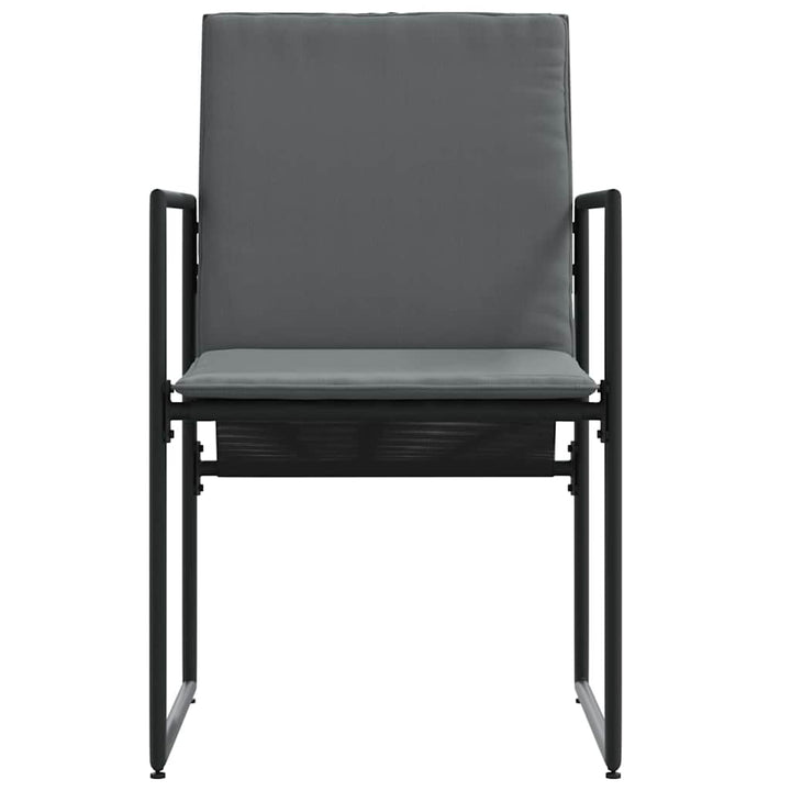 Stol Med Kudde 4 Pcs Svart Och Anthracit Textilene
