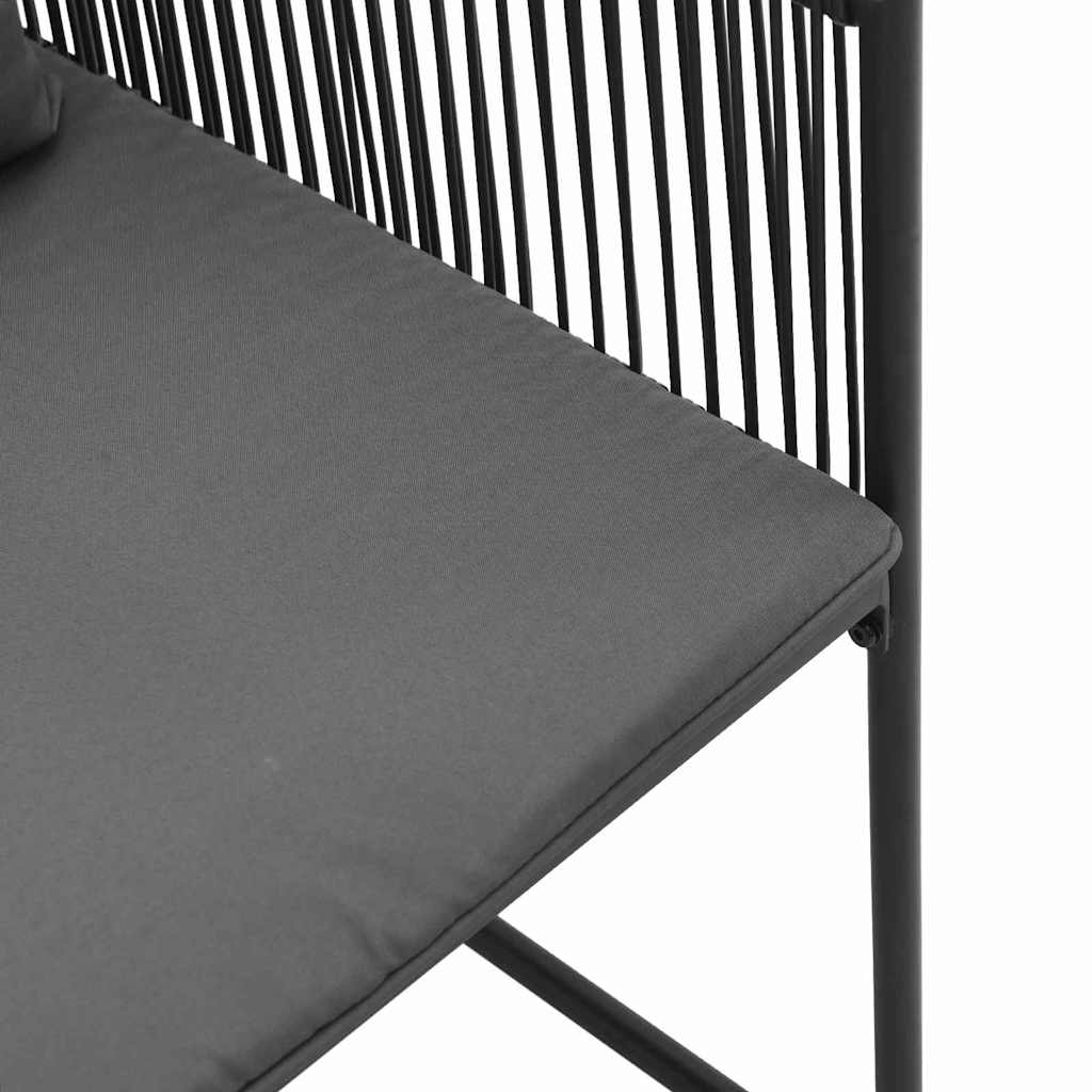 Stol Med Kudde 4 Pcs Svart Och Anthracit Pe Rattan