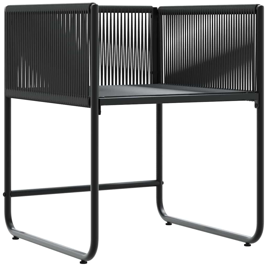 Stol Med Kudde 4 Pcs Svart Och Anthracit Pe Rattan