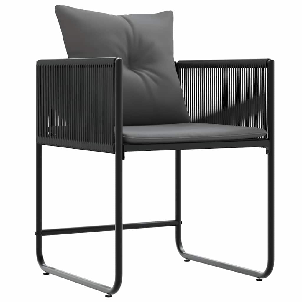 Stol Med Kudde 4 Pcs Svart Och Anthracit Pe Rattan