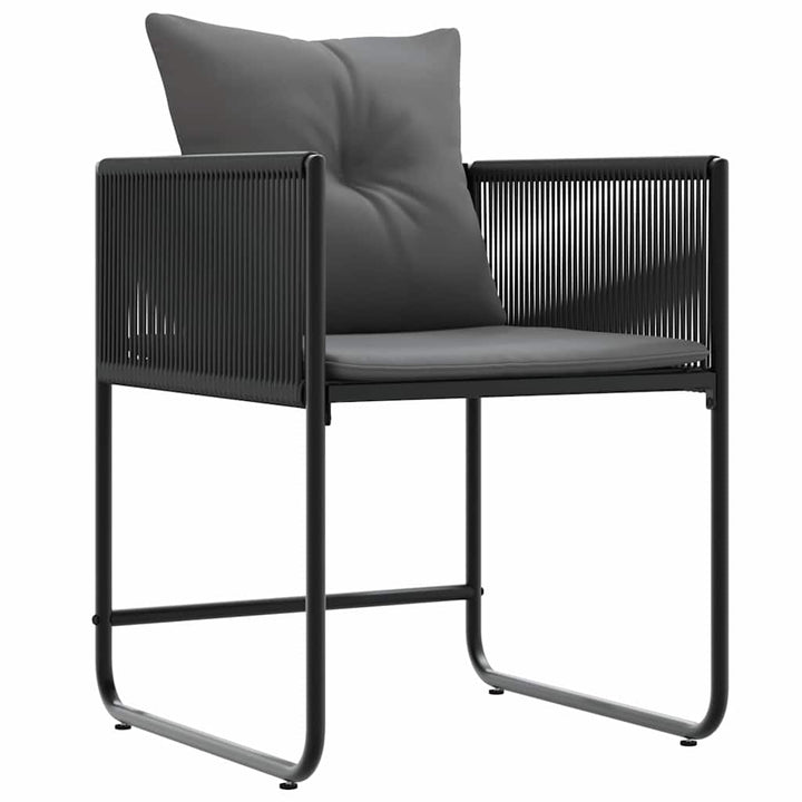 Stol Med Kudde 4 Pcs Svart Och Anthracit Pe Rattan