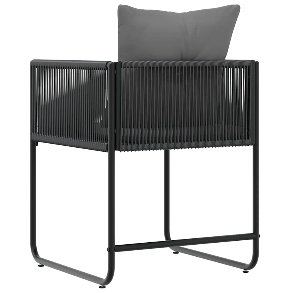 Stol Med Kudde 4 Pcs Svart Och Anthracit Pe Rattan