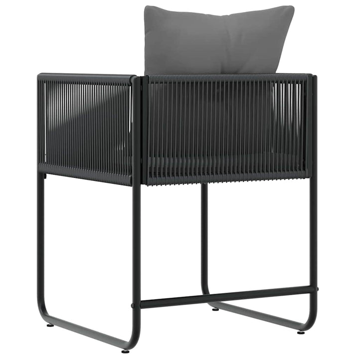 Stol Med Kudde 4 Pcs Svart Och Anthracit Pe Rattan