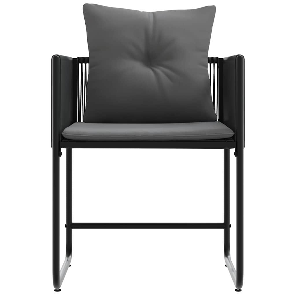 Stol Med Kudde 4 Pcs Svart Och Anthracit Pe Rattan